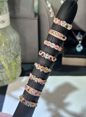 日常百搭天然碧玺S925纯银镶嵌女