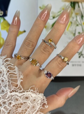 捡漏天然彩宝戒指S925银日常百搭