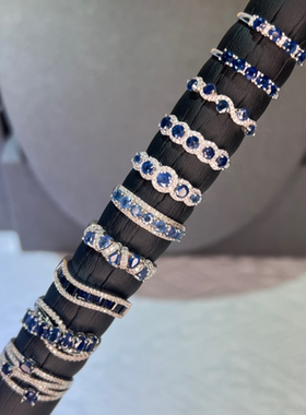 天然蓝宝石戒指s925银精致百搭女