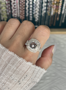 天然天空蓝托帕石戒指吊坠项链S925纯银镶嵌轻奢时尚糖塔宝石饰品