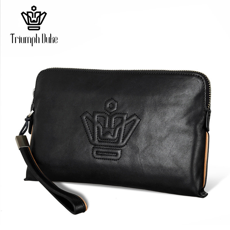 凯爵男士2019新款潮牌真皮手拿包 triumphduke凯爵男士包袋