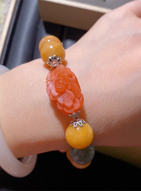 精品手串原创设计血珀超七彼岸花