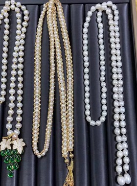 珍珠项链毛衣链简约高奢送妈妈