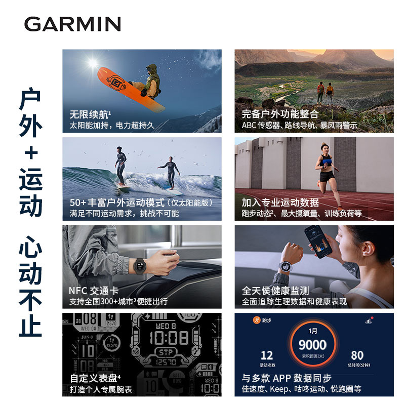 Garmin佳明本能Instinct2/2S/2X太阳能户外心率血氧跑步智能运动 - 图2