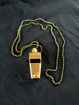 Upscale retro thickened brass mouth whistle Old European style thick English style Bronze Whistle Fine Pendant Polished with Bronze Necklace