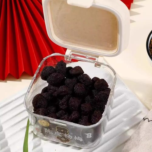泉利堂陈皮话梅220g 陈皮杨梅罐装话梅条梅肉蜜饯果脯休闲小零食 - 图2
