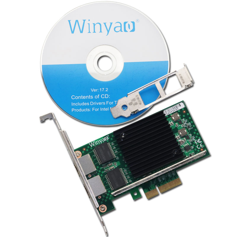 Winyao WY576T PCI-E双口服务器千兆网卡ESXI intel82576 E1G42ET   Ethercat (twincat 3)主站网卡 - 图0