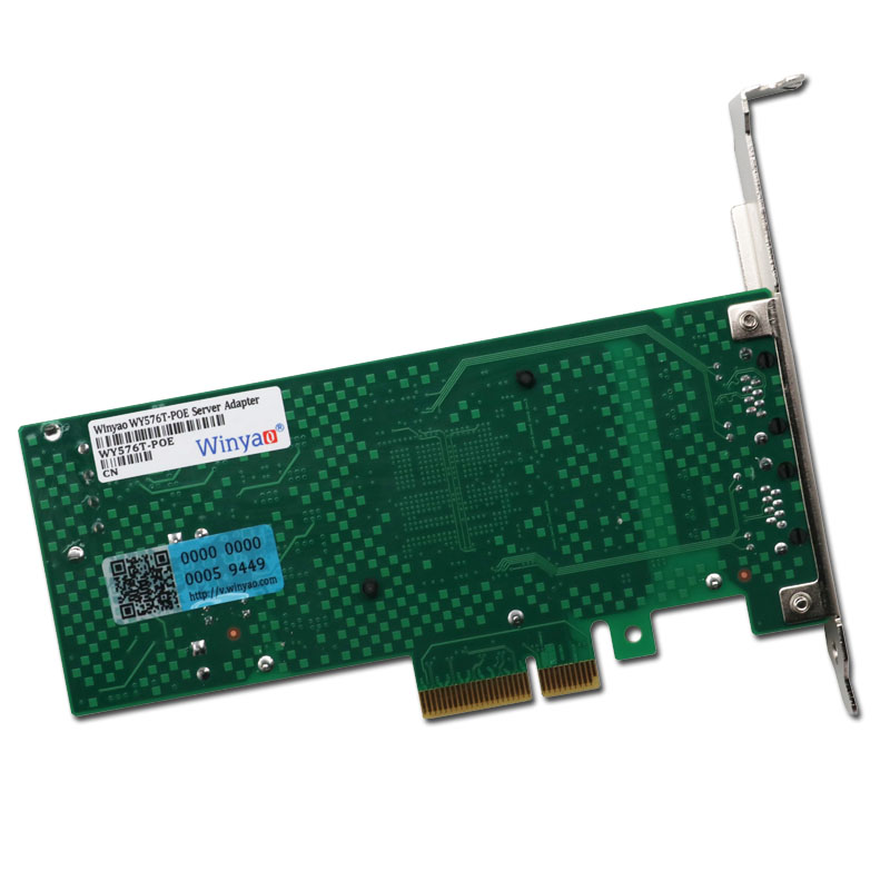 Winyao WY576T-POE PCI-E Gige双口千兆POE网卡 82576图像采集卡 - 图2