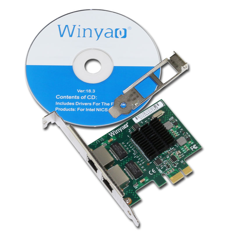 Winyao E575T2 PCI-e双口千兆网卡intel82575台式机82576 E1G42ET - 图0