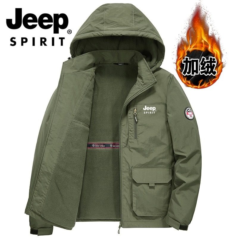 JEEP吉普冲锋衣服加绒加厚保暖防水防风大码工装夹克宽松外套棉衣,淘宝优惠券,粉丝福利购,淘宝优惠卷