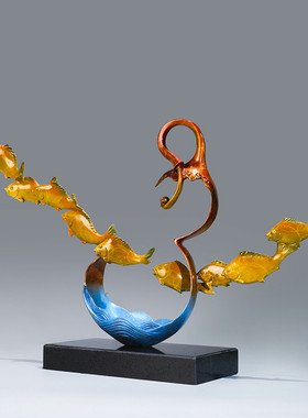 《富贵有余》郑家匠黄铜摆件工艺品新中式客厅玄关装饰乔迁礼品