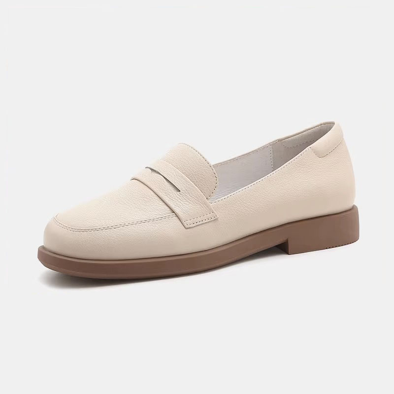 骆驼女鞋2025新款春夏季英伦复古小皮鞋女百搭休闲粗跟单鞋女-图0