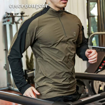 Autumn and winter long sleeves T-shirt Mens speed dry and breathable love Merheng Heaver Outdoor Tactical Frog Wear and Wear Standing Collar necropolis