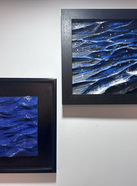 纯手工雕刻木雕海浪 独板制作 床头摆件 家居摆件 家装挂画挂件