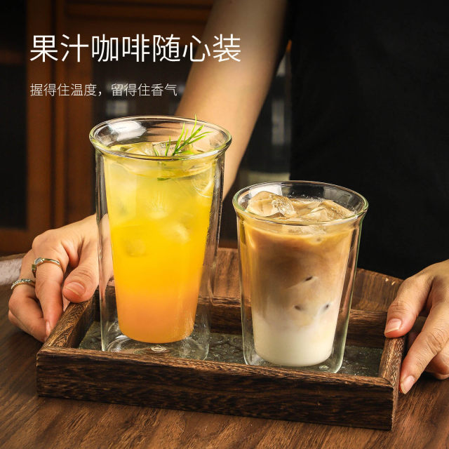 ຈອກເຄື່ອງດື່ມໃນຄົວເຮືອນແກ້ວສອງຝາທົນທານຕໍ່ຄວາມຮ້ອນສູງ