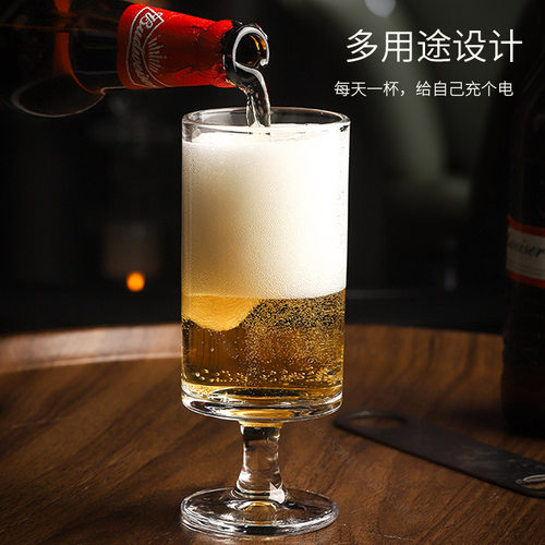 高级感果茶冷饮杯鸡尾酒饮品杯饮料气泡水杯子家用高脚直筒玻璃杯 - 图2