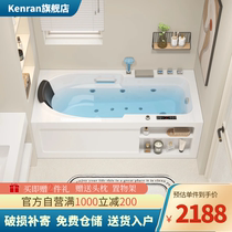 Kenan acrylic bathtub Home small family Armrest Thermostatic Surf Massage Independent Rectangular Hotel Tub