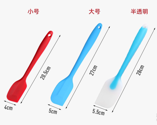 雪花酥硅胶刮刀铲子三件套一体式奶油铲刀蛋糕抹刀搅拌刀大小号 - 图2