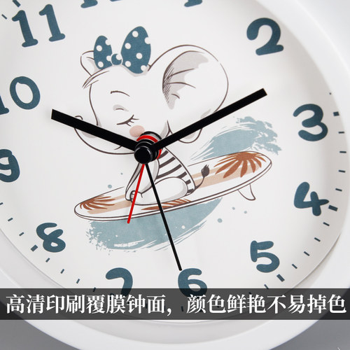 TQJ早教闹钟儿童学习座钟学生用静音桌面钟时尚认表时钟小象台钟 - 图2