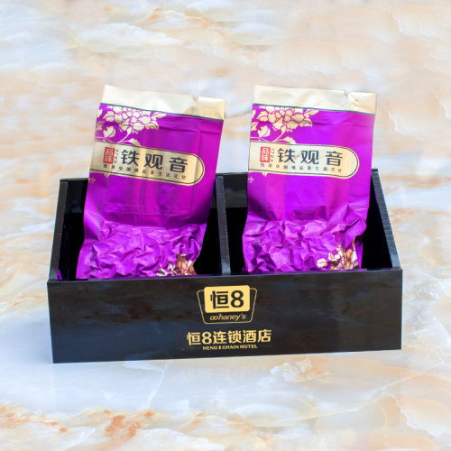 定制亚克力酒店宾馆客房专用品单双格茶叶盒茶包盒客厅茶叶收纳盒-图1