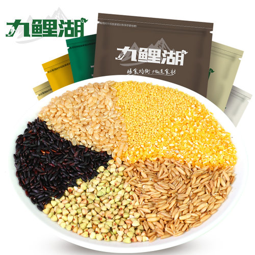 九鲤湖 糙米杂粮组合 3000g 黑米燕麦米糙米小米玉米糁荞麦米 - 图0