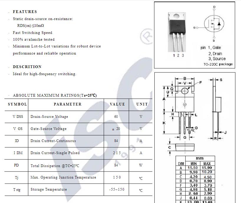 原字码拆机 2SK4145 K4145 60V80A TO-220直插控制器MOS管 - 图2