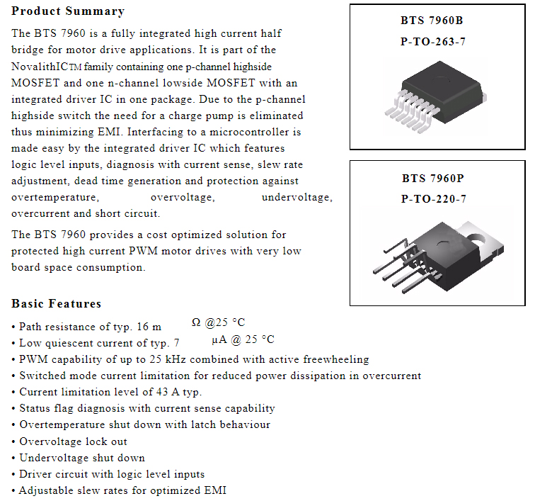 BTS7960B BTN7960B BTN7960电机驱动芯片贴片原装进口原字码-图2