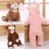 Babyiesies mùa thu và mùa đông nước ngoài dễ thương siêu dễ thương gấu bé romper 0-1 tuổi quần áo sơ sinh hoạt hình - Áo liền quần shop quan ao tre em dep Áo liền quần