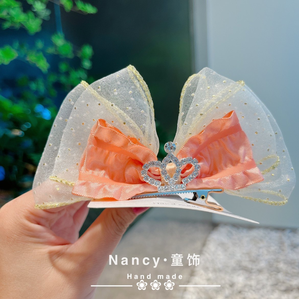 新款牛油果绿色彩色女童公主蝴蝶结立体皇冠发饰女孩发卡表演配饰,淘宝优惠券,粉丝福利购,淘宝优惠卷