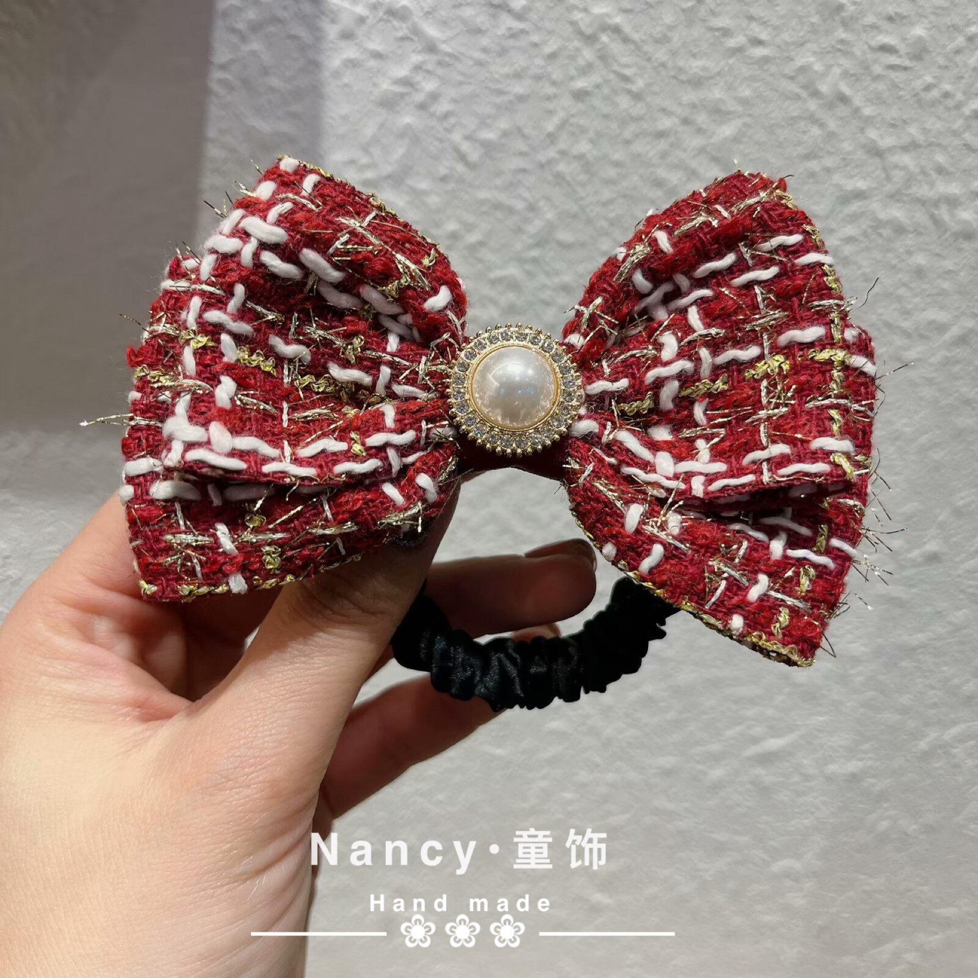 女童蝴蝶结发夹公主头绳甜美小香风珍珠发圈韩版儿童头饰皮筋亲子,淘宝优惠券,粉丝福利购,淘宝优惠卷