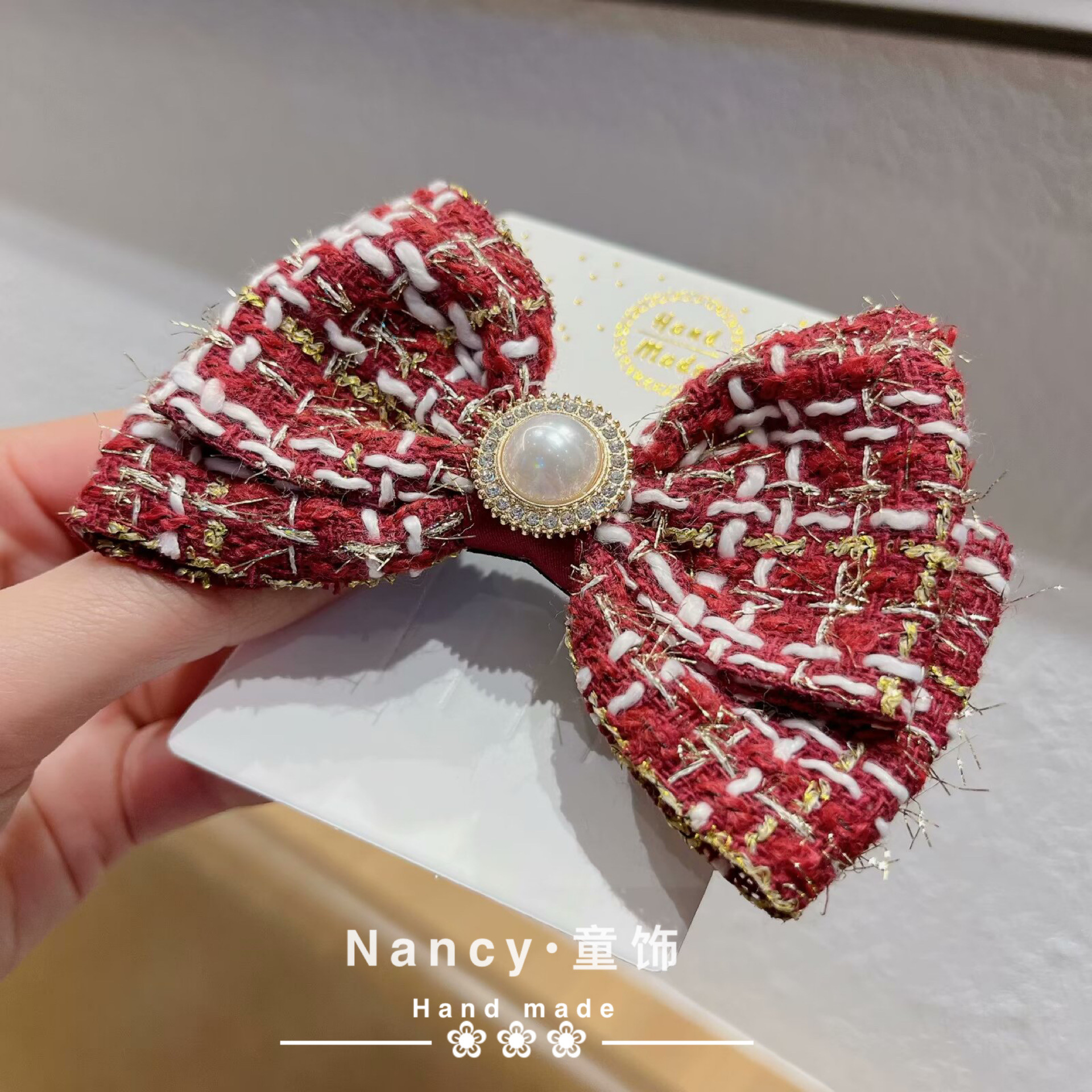 女童蝴蝶结发夹公主头绳甜美小香风珍珠发圈韩版儿童头饰皮筋亲子,淘宝优惠券,粉丝福利购,淘宝优惠卷