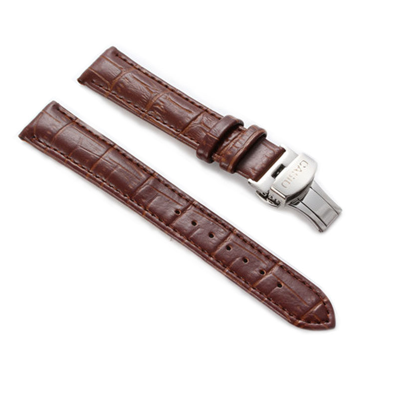 卡西欧手表带男女真皮带蝴蝶扣表带 卡微儿手表带配件