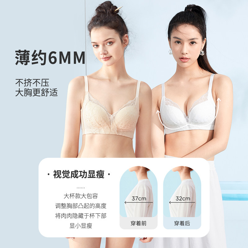 都市丽人性感轻透蕾丝聚拢薄款内衣 都市丽人文胸