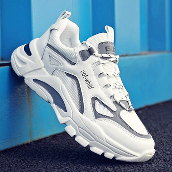 ເກີບຜູ້ຊາຍພາກຮຽນ spring 2024 ເກີບກິລາບາດເຈັບແລະໃຫມ່ຂອງຜູ້ຊາຍ ins trend dad shoes ໄວລຸ້ນ versatile ເກີບ trendy ສີຂາວ