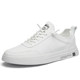 Black stain-resistant work shoes for men, trendy casual sneakers