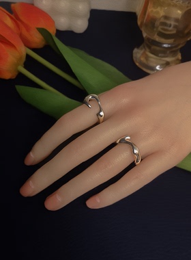 冷淡风高级感戒指简约不规则指环