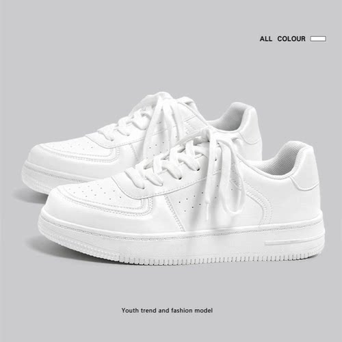 小白鞋大码女鞋41到43肥脚加宽脚42码运动鞋女平底板鞋春秋显脚小 - 图1