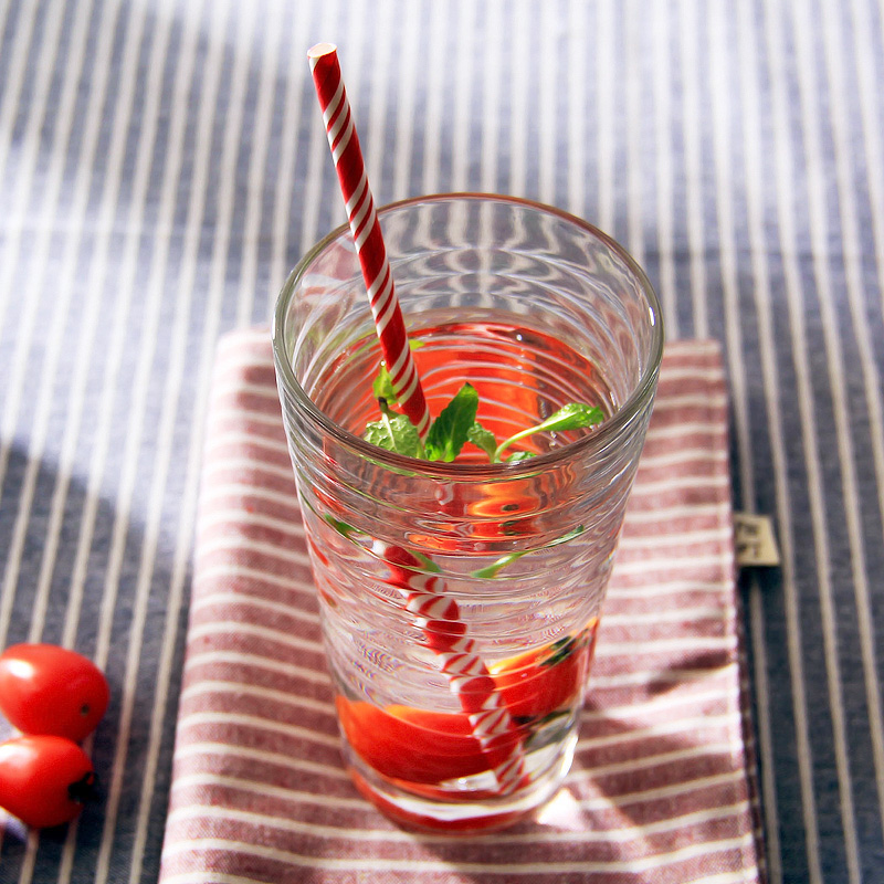 利比Libbey波纹无铅玻璃杯家用耐热水杯奶茶杯啤酒杯漱口杯果汁杯 - 图2