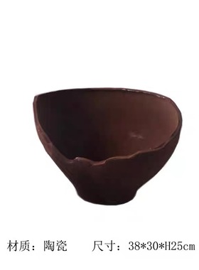 景德镇不规则陶瓷花瓶家居客餐桌饰品侘寂中古风陶罐花器饰品摆件