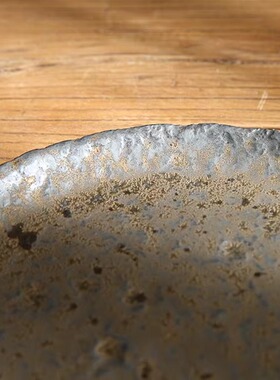 铜鎏金陶瓷壶承干泡台茶盘茶托 八角果盘圆形托盘 中式家居摆件