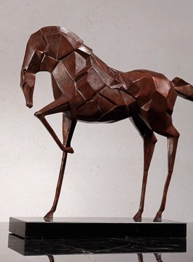 纯铜马摆件工艺品中式家居客厅电视酒柜装饰品办公桌面大理石烛台