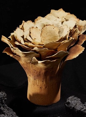 中式侘寂风陶瓷花瓣花器玻璃茶具套装组合摆件家居样板间软装饰品