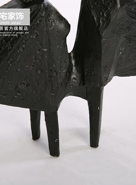 美式简约铝金属双人艺术陈设样板房间客厅儿童房人物装饰品小摆件