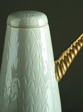 美式样板房装饰收纳储物罐陶瓷摆件家居工艺品 小号绵羊犀牛角罐