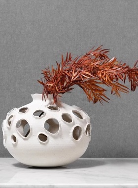 创意陶瓷花瓶设计师样板间办公室茶壶茶具客厅桌面装饰品中式摆件