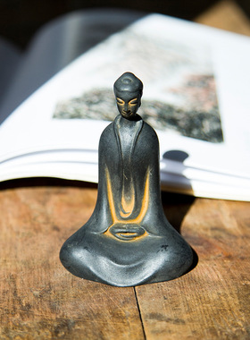 禅意中式北魏佛如来佛祖释迦摩尼桌面家居摆件纯手工仿铸铁工艺品