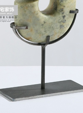 玉猪龙摆件创意家居软装配饰样板房客厅办公室桌面装饰玉石工艺品