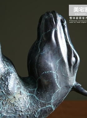 铜雕塑艺术品人马组合摆件 别墅酒店售楼处样板房软装饰品 朝天驴