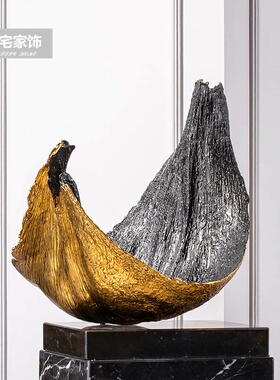 北欧轻奢样板间软装饰品展厅摆台玄关客厅创意抽象金属雕塑艺术品