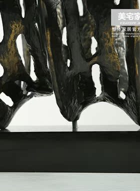 北欧装饰创意几何圆形金属工艺摆件 客厅玄关店铺软装摆设 时光轮